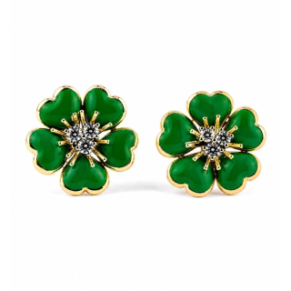 Petit Fleurs , Orecchini con diamanti e smalto&nbsp;