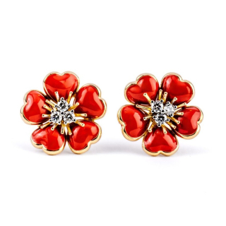 Petit Fleurs , Anello con diamanti e smalto&nbsp;