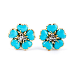 Petit Fleurs , Anello con diamanti e smalto&nbsp;