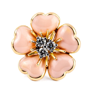 Petit Fleurs , Anello con diamanti e smalto&nbsp;