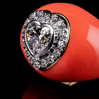 Arcobaleno, Anello con diamanti e smalto