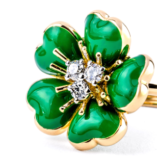 Petit Fleurs , Anello con diamanti e smalto&nbsp;