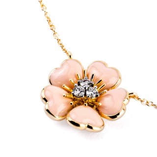 Petit Fleurs , Anello con diamanti e smalto&nbsp;