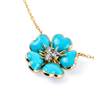Petit Fleurs , Anello con diamanti e smalto&nbsp;