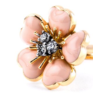 Petit Fleurs , Anello con diamanti e smalto&nbsp;