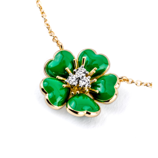 Petit Fleurs , Anello con diamanti e smalto&nbsp;