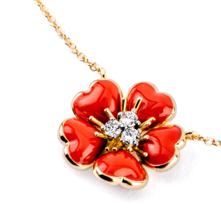 Petit Fleurs , Anello con diamanti e smalto&nbsp;