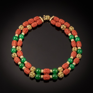 Capri, Collana con pietre di colore, pietre dure e diamanti