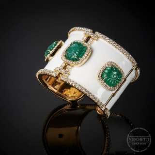 Clio, Bracciale con pietre di colore, diamanti e intarsi