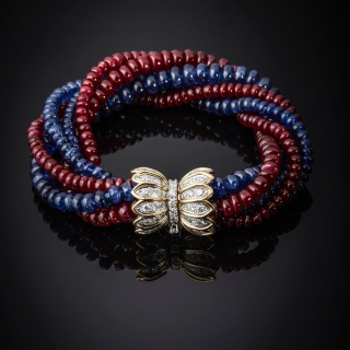 Torchon, Bracciale con pietre colore e diamanti