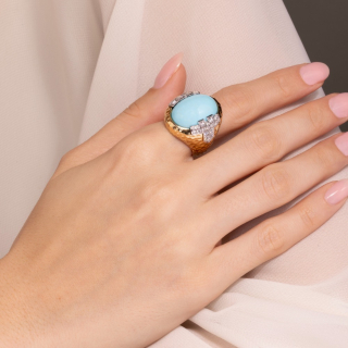 Persia, Anello con pietra dura e diamanti