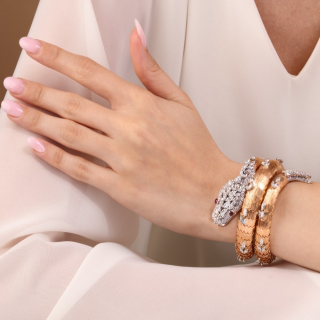 Snake, Bracciale con pietre di colore e diamanti