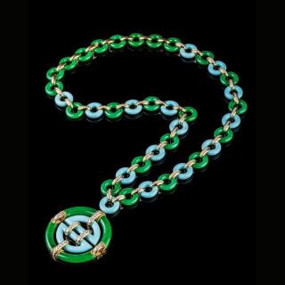 Oriente, Collana con pietre dure e diamanti