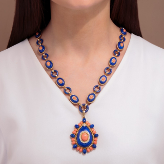 Goccia di Mare, Collana con pietre dure e diamanti