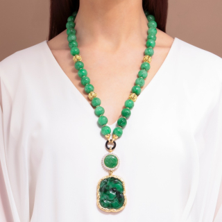 Roma, Collana con pietre dure e diamanti