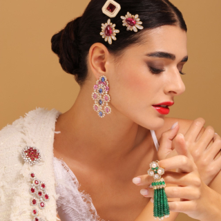 Lina, Orecchini con pietre di colore e diamanti