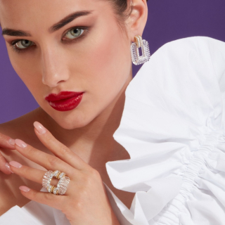 Nodo D'amore, Orecchini con pietre dure e diamanti