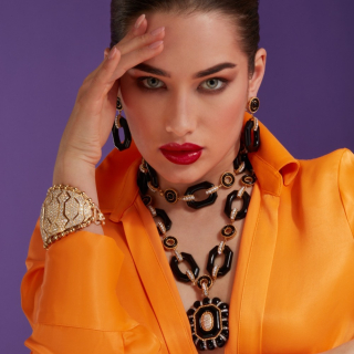 Mistero, Collana con pietre dure e diamanti