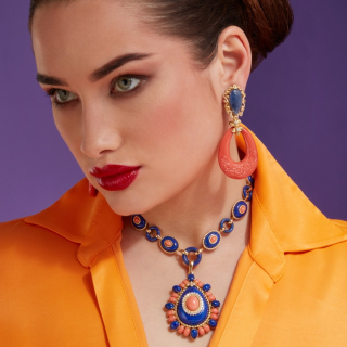 Salina, Orecchini con pietre di colore, pietre dure e diamanti