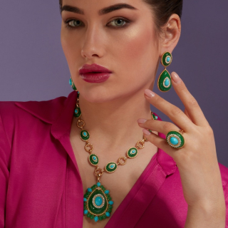 Goccia Di Mare, Orecchini con pietre dure e diamanti