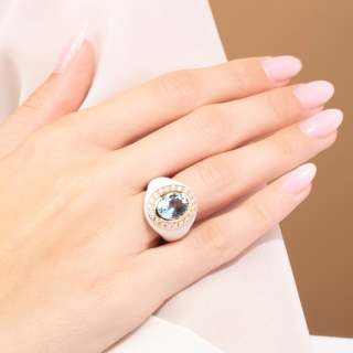 Allegria, Anello con pietra di colore e diamanti