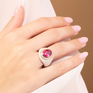 Allegria, Anello con pietra di colore e diamanti