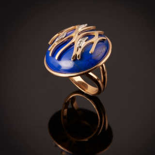 Fiamma, Anello con pietre dure e diamanti 