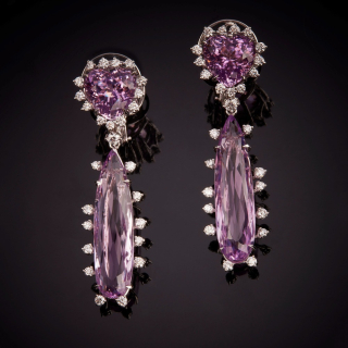 Elsa, Orecchini con pietre di colore e
diamanti