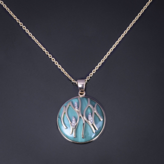 Fiamma, Collana con pietra dura e diamanti