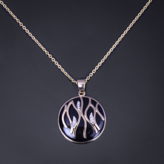 Fiamma, Collana con pietra dura e diamanti