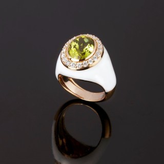 Allegria, Anello con pietra di colore e diamanti