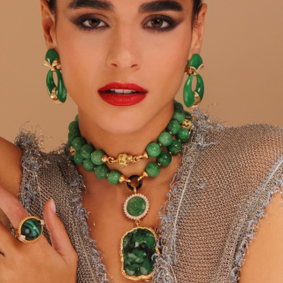 Roma, Collana con pietre dure e diamanti