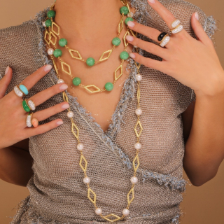 Fiamma, Collana con pietre dure