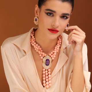  Eleonora, Orecchini con pietre di colore, pietre dure e diamanti