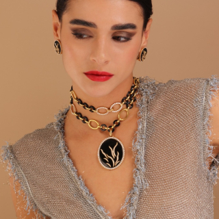 Anemone, Collana con pietre dure e diamanti