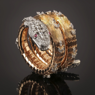 Snake, Bracciale con pietre di colore e diamanti