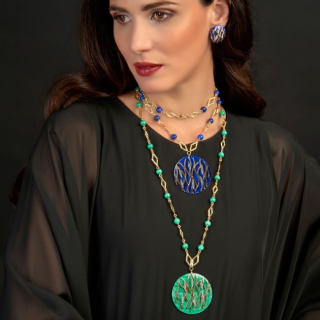 Fiamma, Orecchini con pietre dure e diamanti