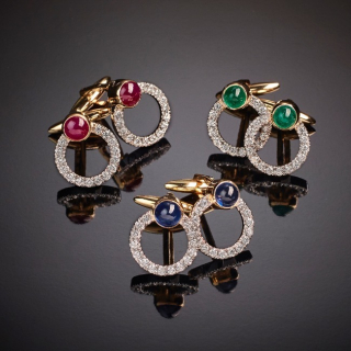 Gemelli, Selezione di gemelli con pietre di colore e diamanti