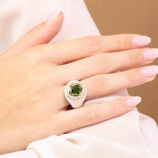 Allegria, Anello con pietra di colore e diamanti