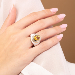 Allegria, Anello con pietra di colore e diamanti