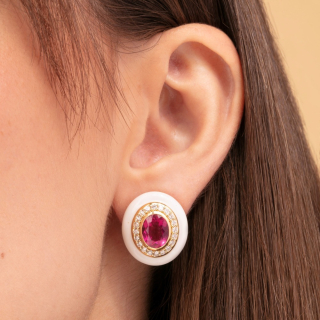 Allegria, Orecchini con pietra di colore e diamanti