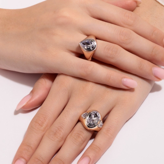 Rosé, Anello con diamante taglio ovale