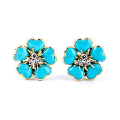 Petit Fleurs , Anello con diamanti e smalto&nbsp;