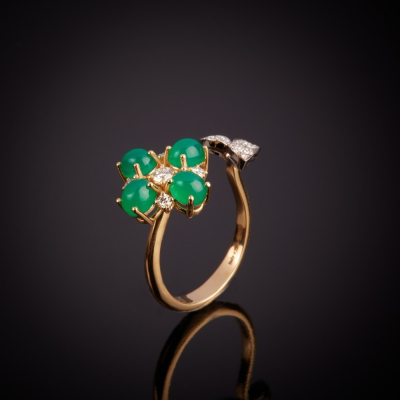 Fortuna, Anello con pietre dure e diamanti