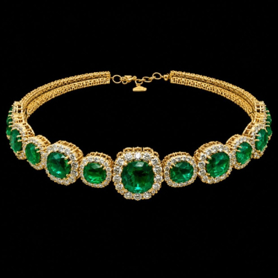 Romantica, Chocker con smeraldi e diamanti