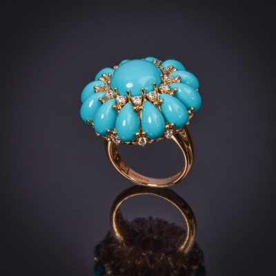 Cleopatra, Anello
con pietre dure e diamanti