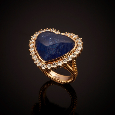 Emozione, Anello con pietra di colore e diamanti