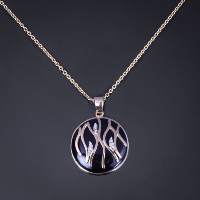 Fiamma, Collana con pietra dura e diamanti