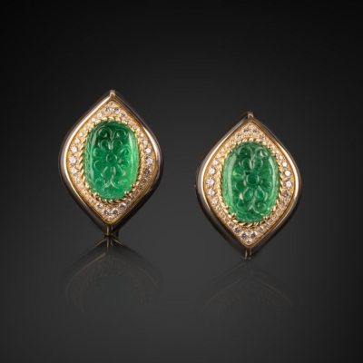 Venezia, Orecchini con pietra di colore, diamanti e smalto