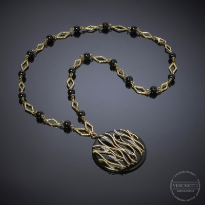 Fiamma, Collana con pietre dure e diamanti